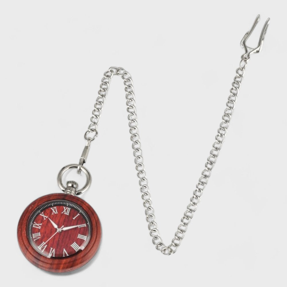Montre À Gousset Bois Rouge