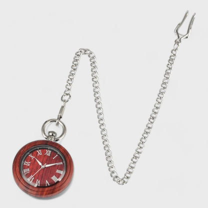 Montre À Gousset Bois Rouge