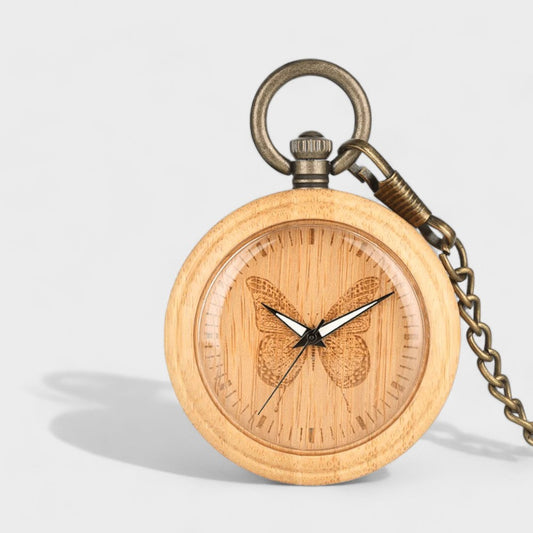 Montre à Gousset avec Motif Papillon